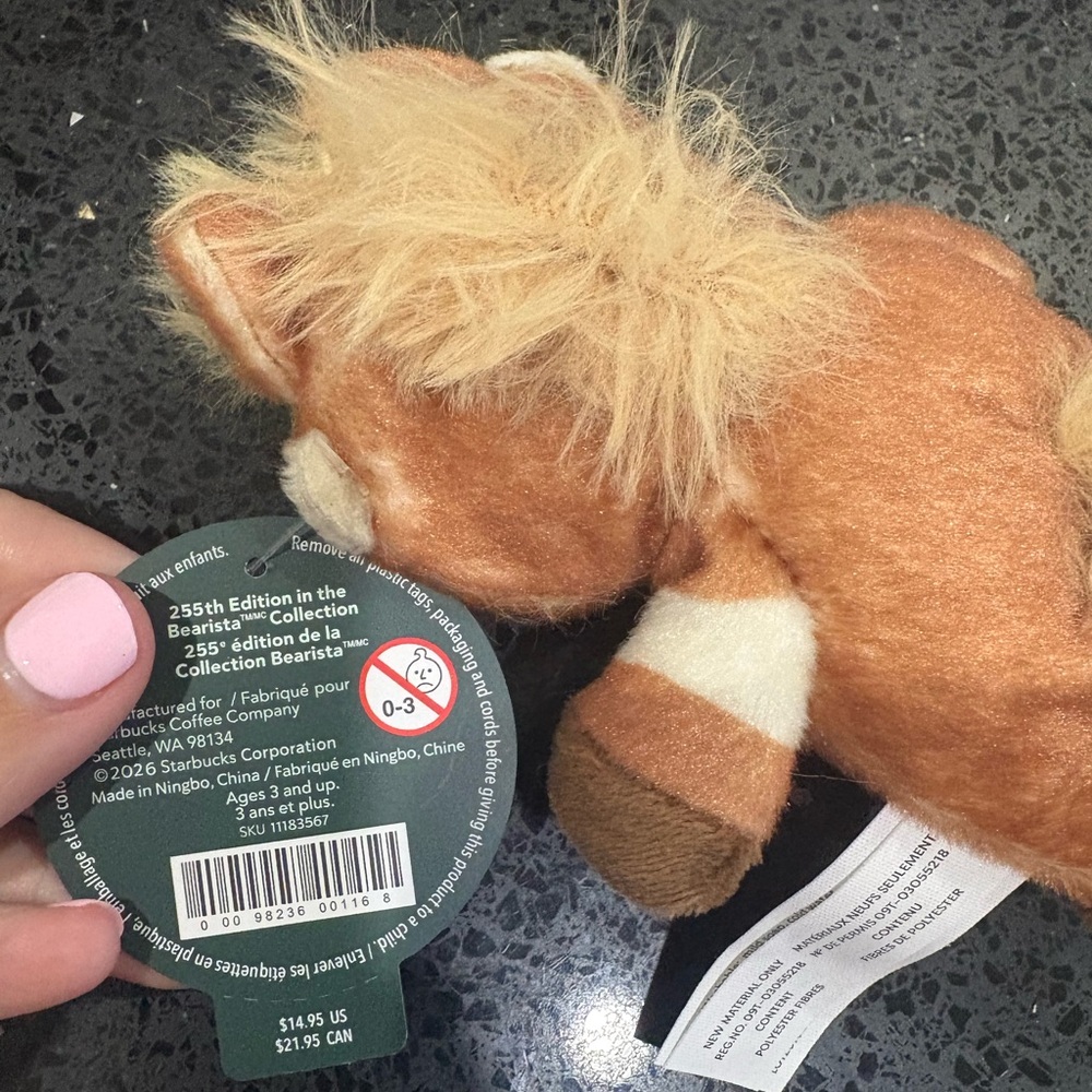 Starbucks Year of Horse 2026 Brown and Cream Bear Keychain, NWT - Picture 5 of 6
